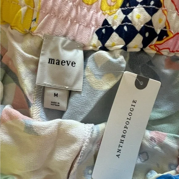 Anthropologie Wide Leg Multicolor Pants Vibrant Abstract Design - Picture 7 of 10